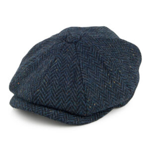 Navy Blue Wool Blend Newsboy Cap