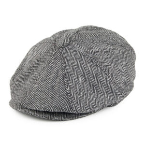 Grey Herringbone Newsboy Cap