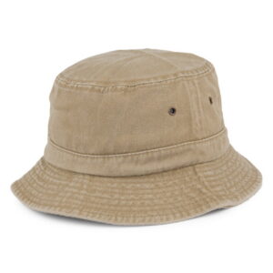 Khaki Packable Cotton Bucket Hat